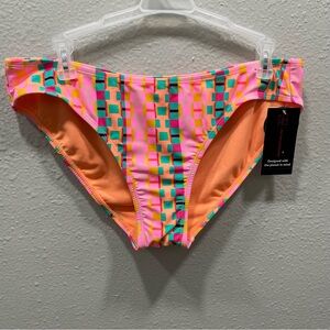 No Boundaries Hipster Swimsuit Geometric Print Multicolor Bottom Bikini Size L